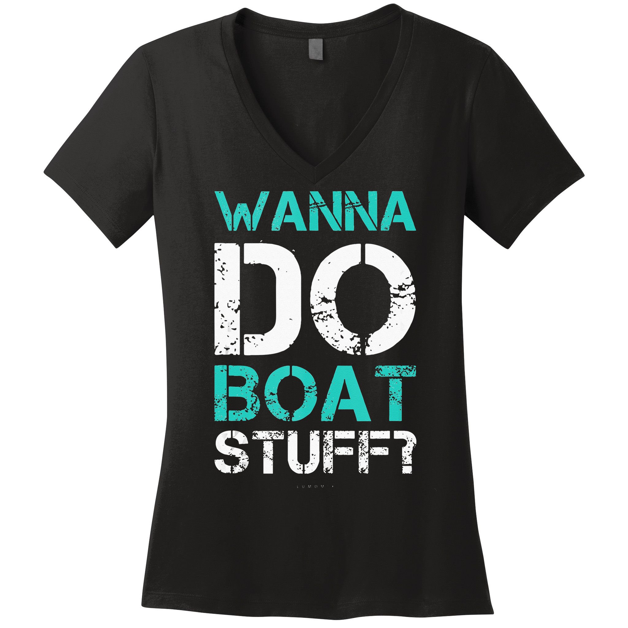 Wanna Do Boat Stuff Tanks Funny Cruise Lake Vacation TankTop Women's V-Neck T-Shirt