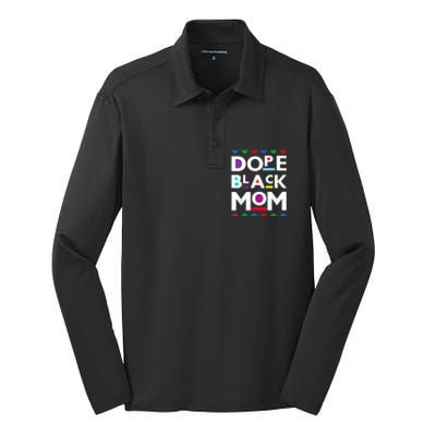 Womens Dope Black Mom History Dope Black Mother Silk Touch Performance Long Sleeve Polo