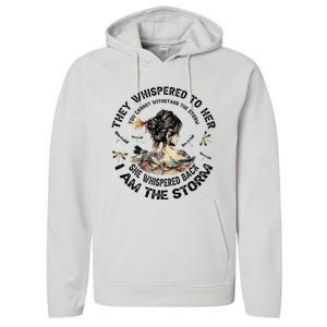 Womens Dragonfly Black Women She Whispered Back I Am The Storm Performance Fleece Hoodie