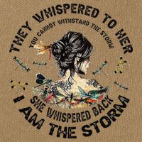 Womens Dragonfly Black Women She Whispered Back I Am The Storm Cotton Canvas Backpack