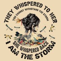 Womens Dragonfly Black Women She Whispered Back I Am The Storm Drawstring Bag