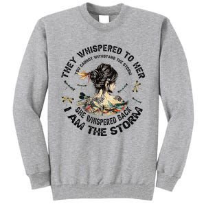 Womens Dragonfly Black Women She Whispered Back I Am The Storm Tall Sweatshirt