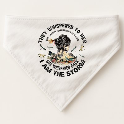 Womens Dragonfly Black Women She Whispered Back I Am The Storm USA-Made Doggie Bandana