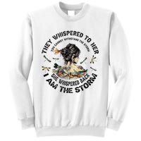 Womens Dragonfly Black Women She Whispered Back I Am The Storm Sweatshirt