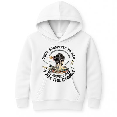 Womens Dragonfly Black Women She Whispered Back I Am The Storm Kids Hoodie