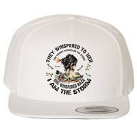 Womens Dragonfly Black Women She Whispered Back I Am The Storm Wool Snapback Cap