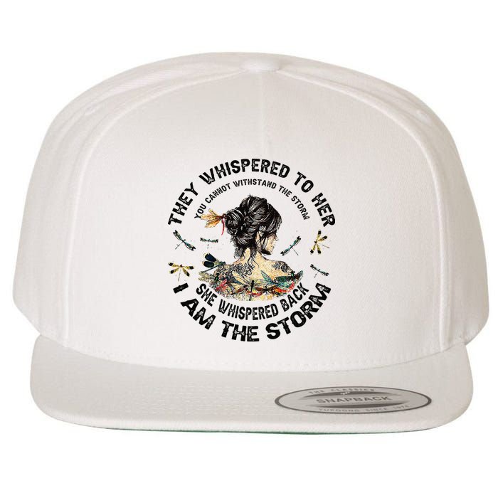 Womens Dragonfly Black Women She Whispered Back I Am The Storm Wool Snapback Cap