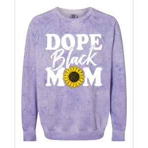 Wo Dope Black Mom Afro American Messy Bun Mathers Day Gift Colorblast Crewneck Sweatshirt