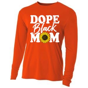 Wo Dope Black Mom Afro American Messy Bun Mathers Day Gift Cooling Performance Long Sleeve Crew