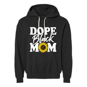 Wo Dope Black Mom Afro American Messy Bun Mathers Day Gift Garment-Dyed Fleece Hoodie