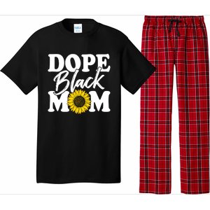 Wo Dope Black Mom Afro American Messy Bun Mathers Day Gift Pajama Set