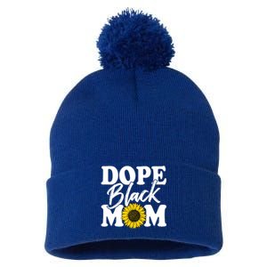 Wo Dope Black Mom Afro American Messy Bun Mathers Day Gift Pom Pom 12in Knit Beanie