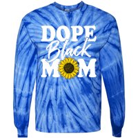 Wo Dope Black Mom Afro American Messy Bun Mathers Day Gift Tie-Dye Long Sleeve Shirt