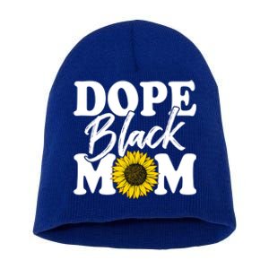 Wo Dope Black Mom Afro American Messy Bun Mathers Day Gift Short Acrylic Beanie