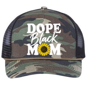 Wo Dope Black Mom Afro American Messy Bun Mathers Day Gift Retro Rope Trucker Hat Cap