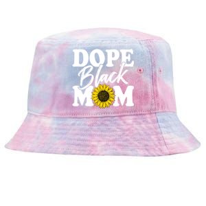 Wo Dope Black Mom Afro American Messy Bun Mathers Day Gift Tie-Dyed Bucket Hat