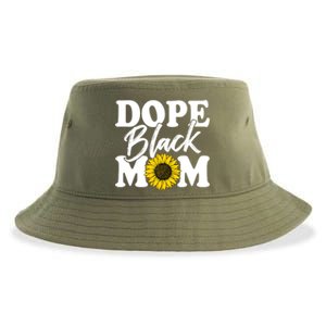 Wo Dope Black Mom Afro American Messy Bun Mathers Day Gift Sustainable Bucket Hat