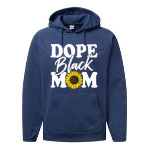 Wo Dope Black Mom Afro American Messy Bun Mathers Day Gift Performance Fleece Hoodie