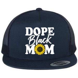 Wo Dope Black Mom Afro American Messy Bun Mathers Day Gift Flat Bill Trucker Hat