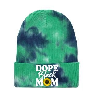 Wo Dope Black Mom Afro American Messy Bun Mathers Day Gift Tie Dye 12in Knit Beanie