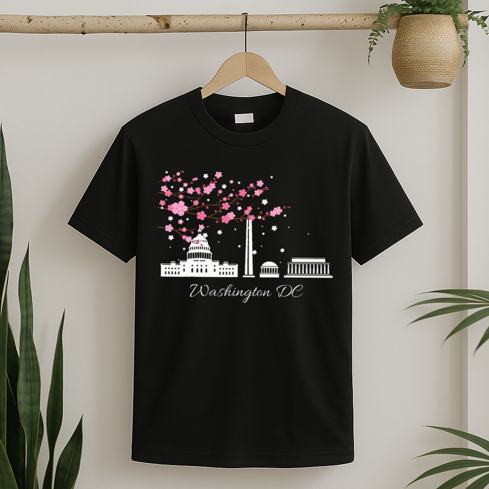 Washington Dc Cherry Blossoms Monuments Memorial T-Shirt