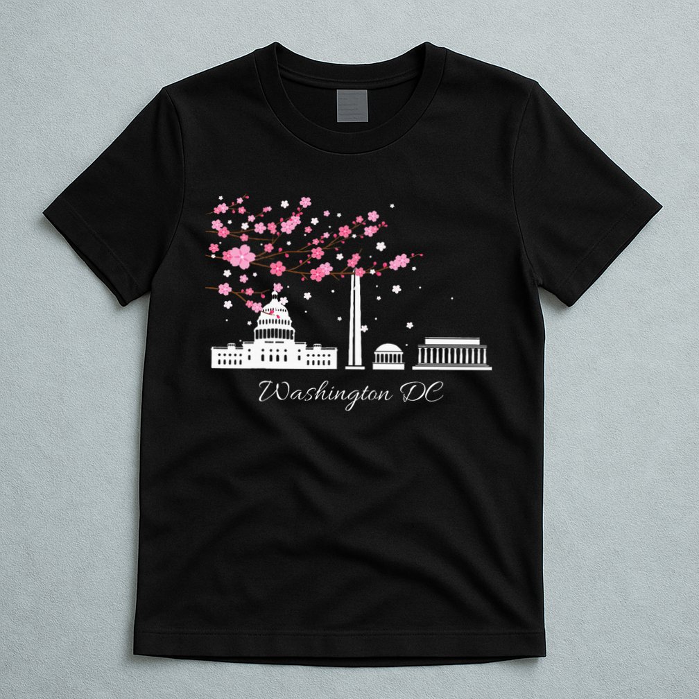 Washington Dc Cherry Blossoms Monuments Memorial T-Shirt