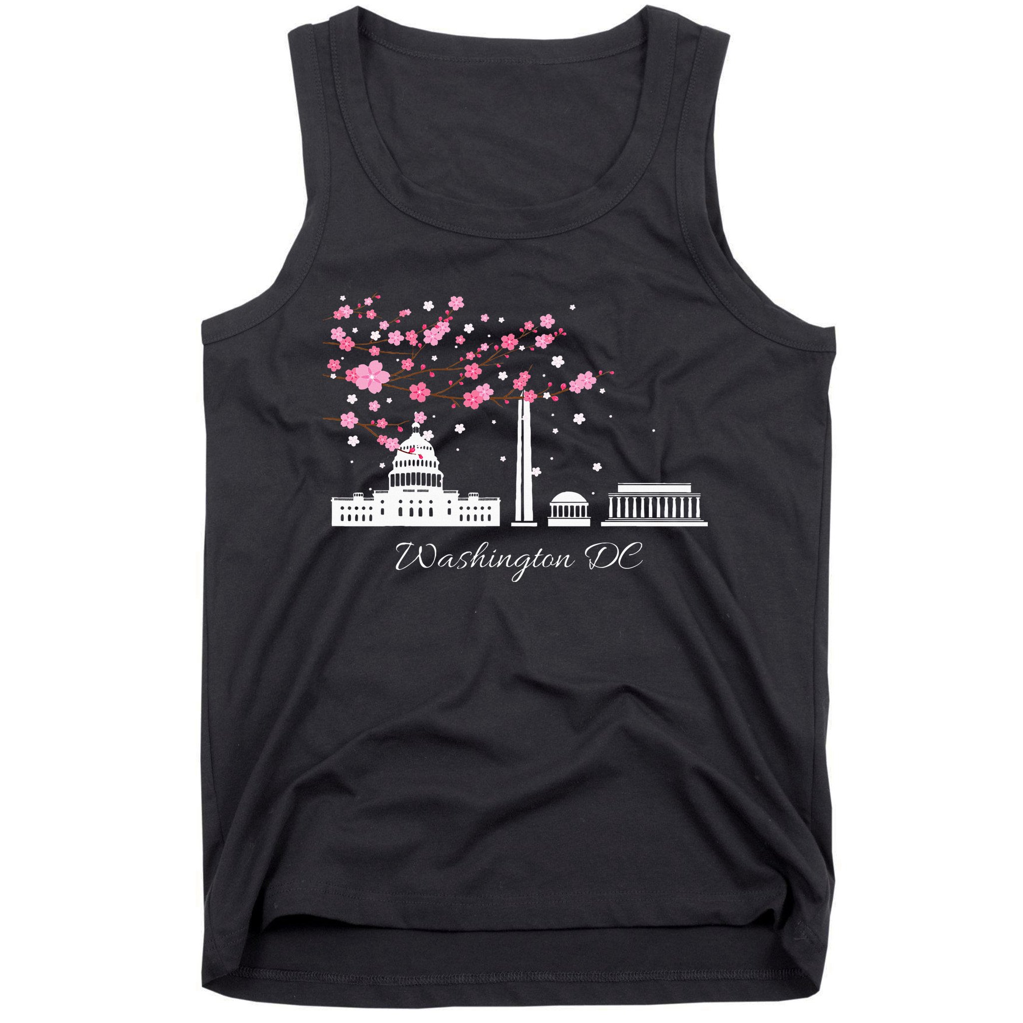 Washington Dc Cherry Blossoms Monuments Memorial Tank Top