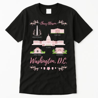 Washington Dc Cherry Blossom Monument Tall T-Shirt