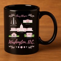 Washington Dc Cherry Blossom Monument 11oz C Handle Ceramic Mug