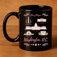 Washington Dc Cherry Blossom Monument 11oz C Handle Ceramic Mug