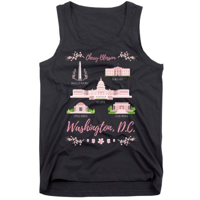 Washington Dc Cherry Blossom Monument Tank Top
