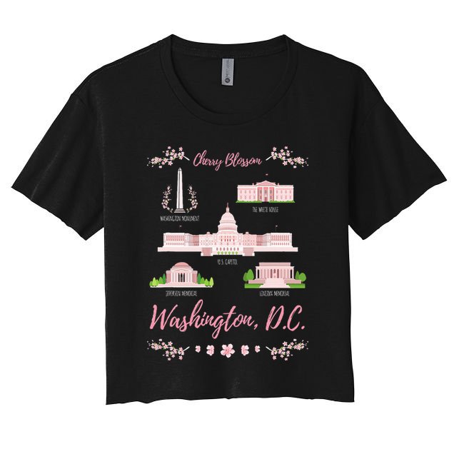 Washington Dc Cherry Blossom Monument Crop Top