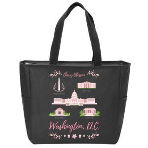 Washington Dc Cherry Blossom Monument Zip Tote Bag