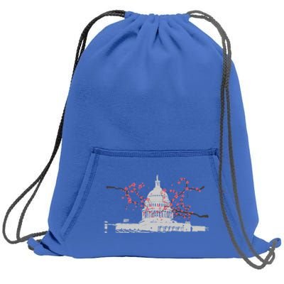 Washington Dc Capitol Hill Usa Souvenir Cherry Blossoms Gift Sweatshirt Cinch Pack Bag