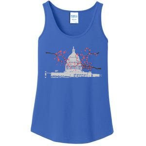 Washington Dc Capitol Hill Usa Souvenir Cherry Blossoms Gift Ladies Essential Tank