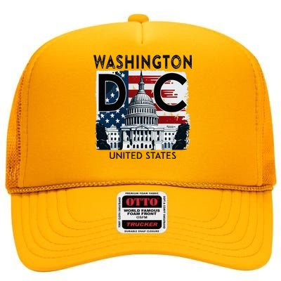 Washington Dc Capitol Hill Usa Souvenirs Gifts High Crown Mesh Back Trucker Hat