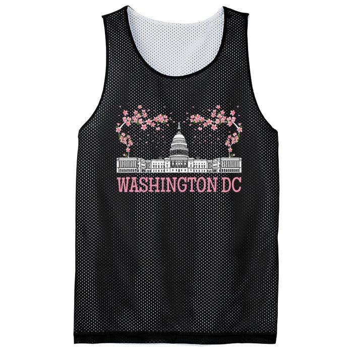 Washington Dc Cherry Blossom Monument Mesh Reversible Basketball Jersey Tank