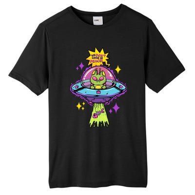 We Dont Come In Peace Space Cosmic Cat Ufo Alien Abduction Gift Tall Fusion ChromaSoft Performance T-Shirt