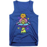 We Dont Come In Peace Space Cosmic Cat Ufo Alien Abduction Gift Tank Top