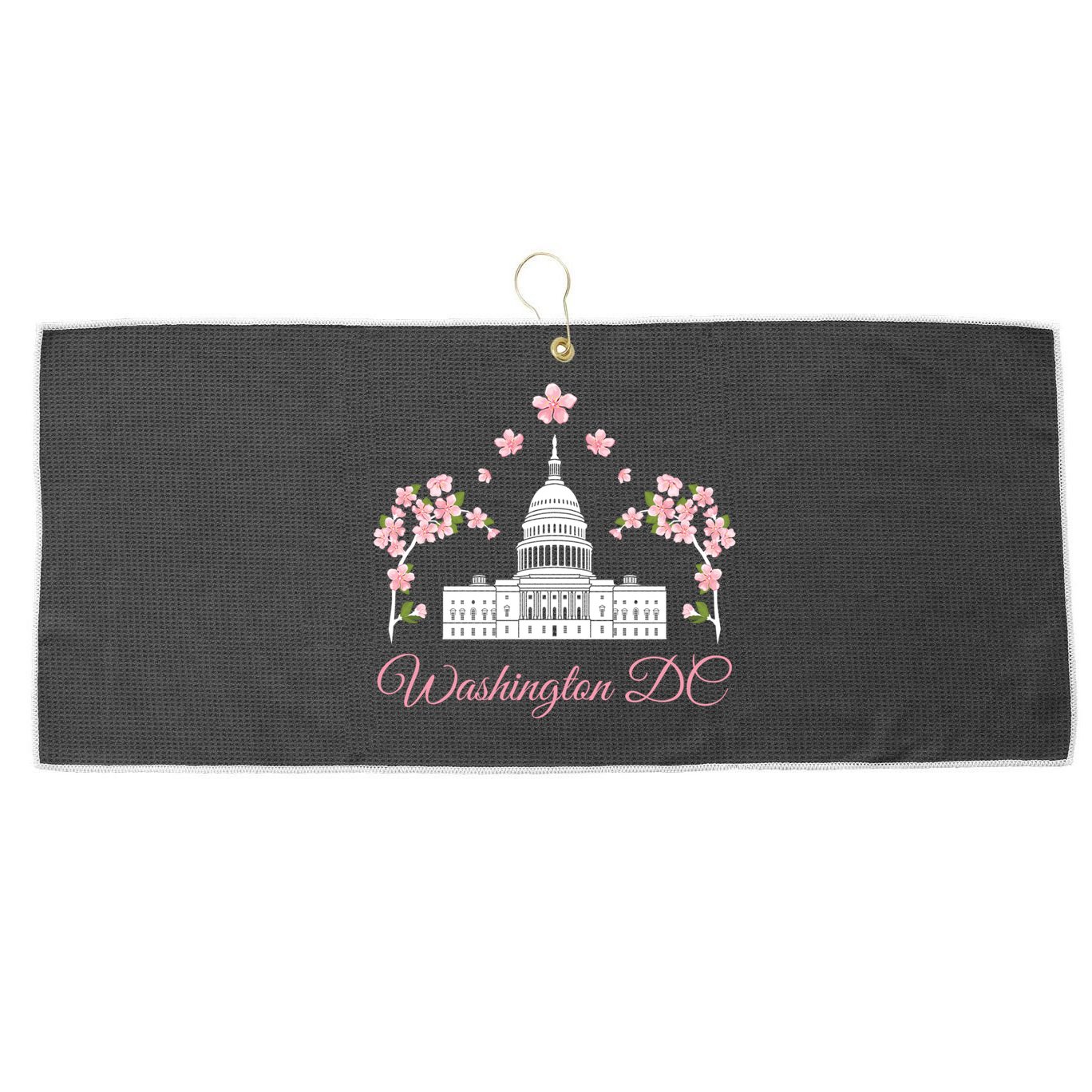 Washington Dc Cherry Blossom Gift Large Microfiber Waffle Golf Towel