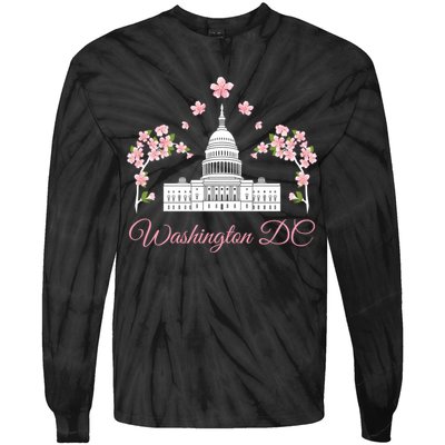 Washington Dc Cherry Blossom Gift Tie-Dye Long Sleeve Shirt