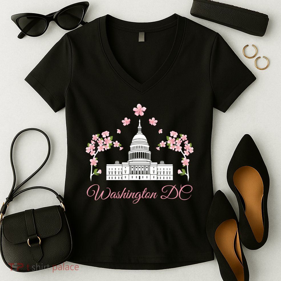 Washington Dc Cherry Blossom Gift Women's V-Neck T-Shirt