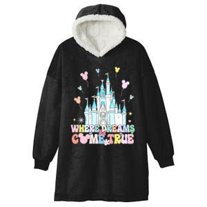 Where Dreams Come True Diz Nee Family Trip Castle Magic Kingdom Hooded Wearable Blanket