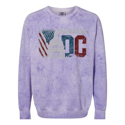 Washington Dc Capitol Hill Usa Flag Souvenir Colorblast Crewneck Sweatshirt