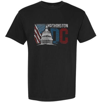 Washington Dc Capitol Hill Usa Flag Souvenir Garment-Dyed Heavyweight T-Shirt