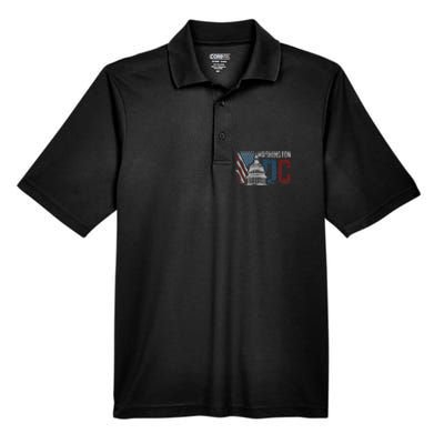 Washington Dc Capitol Hill Usa Flag Souvenir Men's Origin Performance Pique Polo