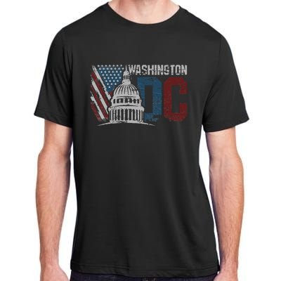 Washington Dc Capitol Hill Usa Flag Souvenir Adult ChromaSoft Performance T-Shirt