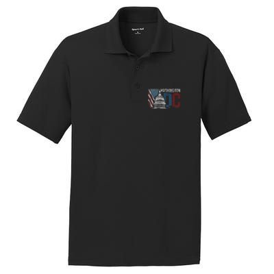 Washington Dc Capitol Hill Usa Flag Souvenir PosiCharge RacerMesh Polo