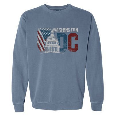 Washington Dc Capitol Hill Usa Flag Souvenir Garment-Dyed Sweatshirt