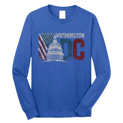 Washington Dc Capitol Hill Usa Flag Souvenir Long Sleeve Shirt